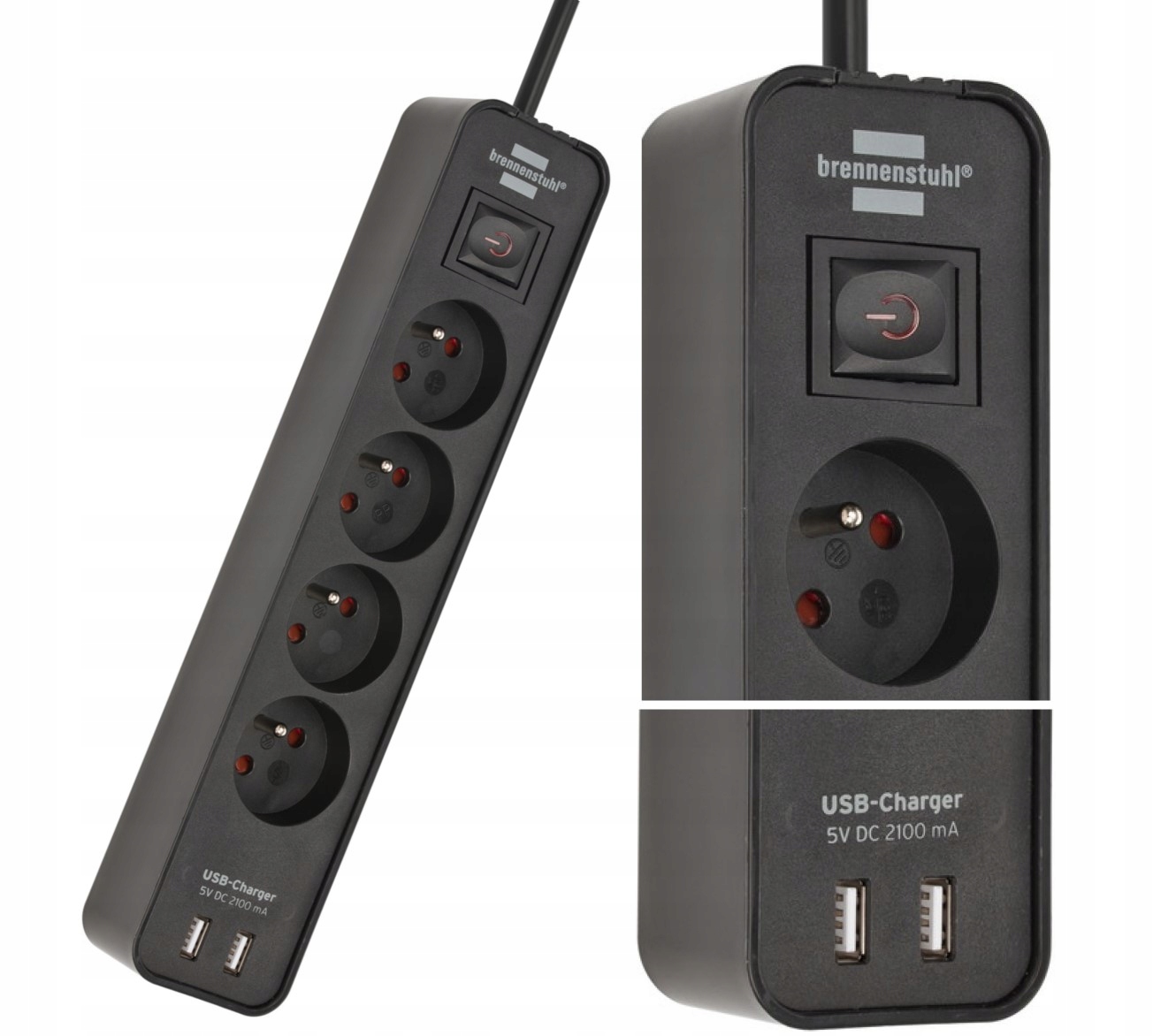 

Listwa zasilająca czarna Usb 4 gniazd Brennenstuhl