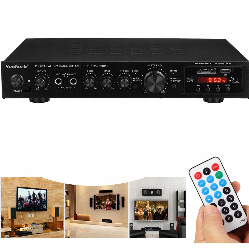 2000W Integrovaný Bluetooth Stereofonní Hi-fi Digitální Zesilovač Fm