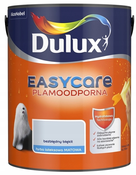 Dulux Easy Care Barva Odolná Proti Skvrnám, Bezchybná Světle Modrá 5L