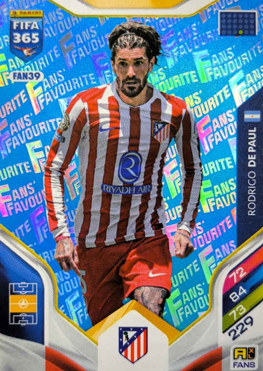 Panini Fifa 2026 Fans Favourite Blue Fan 39 Rodrigo De Paul Atletico Madrid