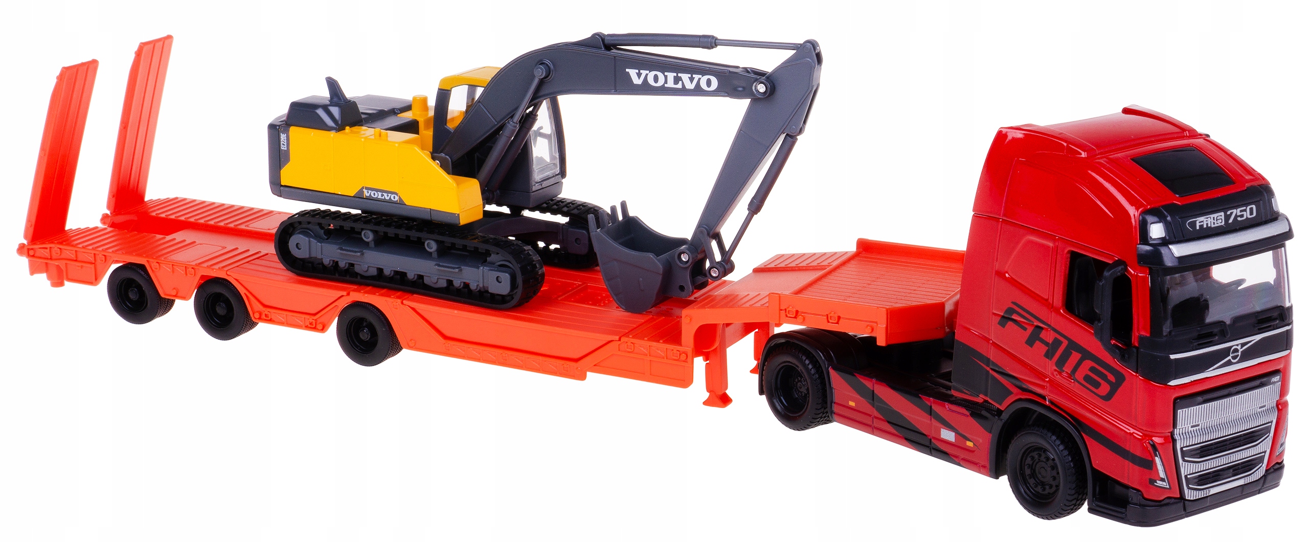 Volvo FH16 Tir Laweta 1:43 Bagr Volvo EC220E 1:50 Model Kov Bburago