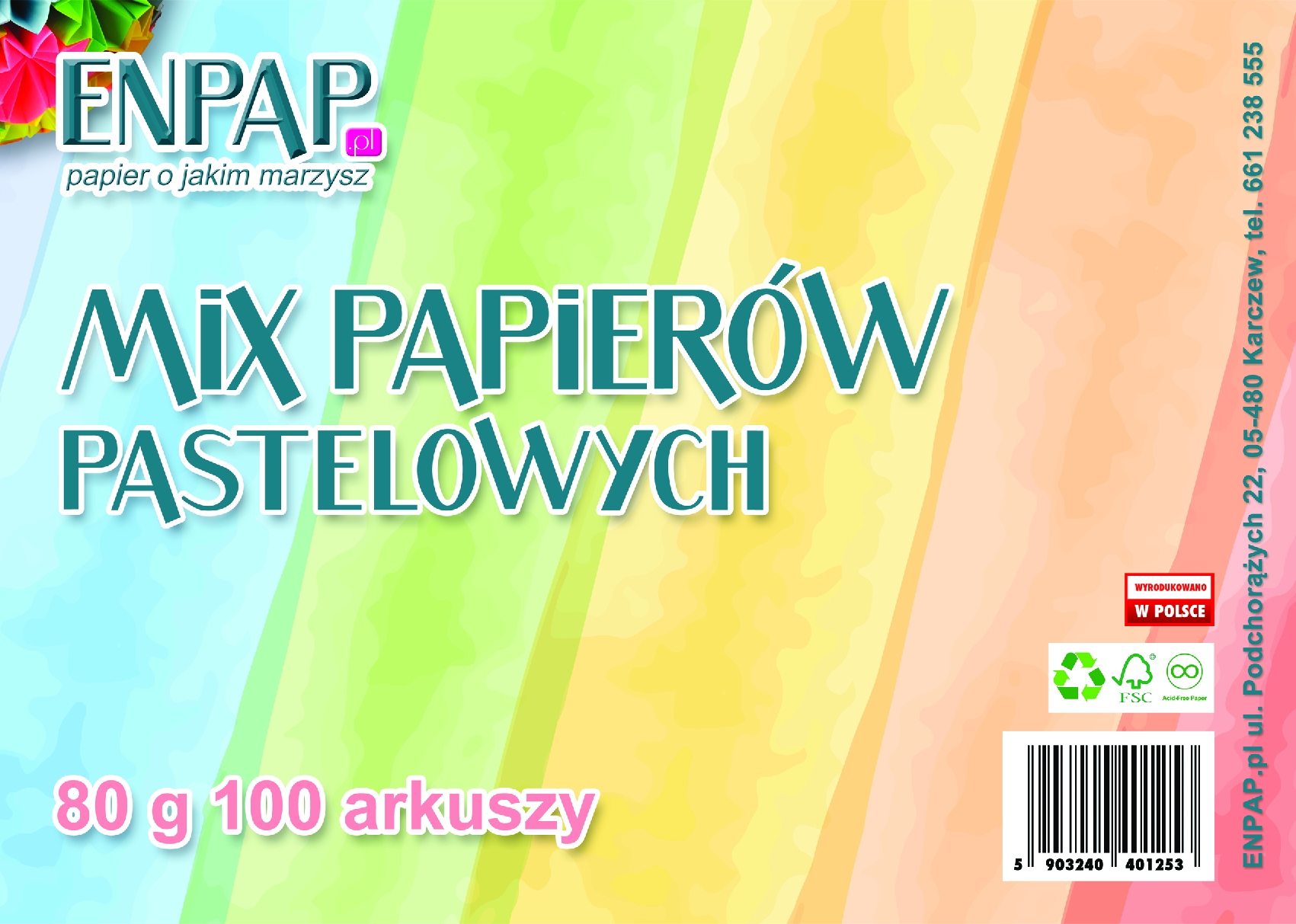 

Papier Ksero Kolorowy 80 G A4 MIX Kolorów Pastel