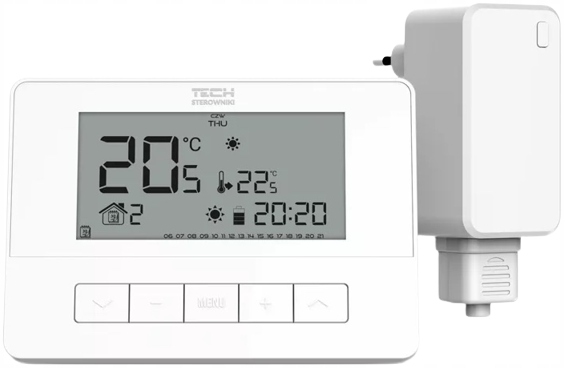 Tech Bezdrátový Dvoustavový Pokojový Regulátor T-4.2, Bílý