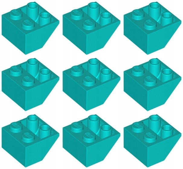

Lego 3660 Skos Odwrócony 2x2 turkusowy (10g) 9 szt