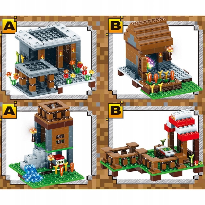 KLOCKI MINECRAFT 778EL MY WORLD DUŻA WIOSKA LED Marka bez marki