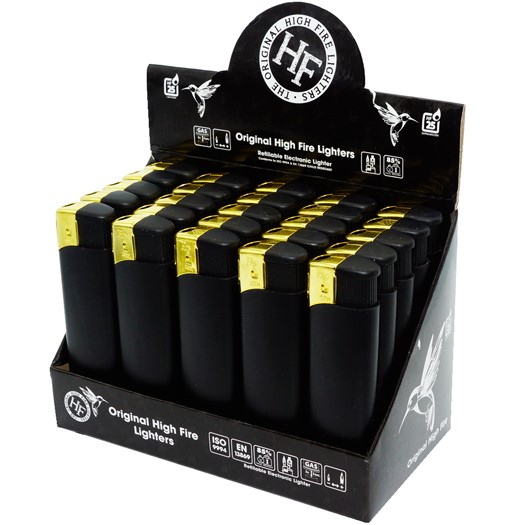 

25x Zapalniczka Piezo H.f. z Zaworkiem Black Gold
