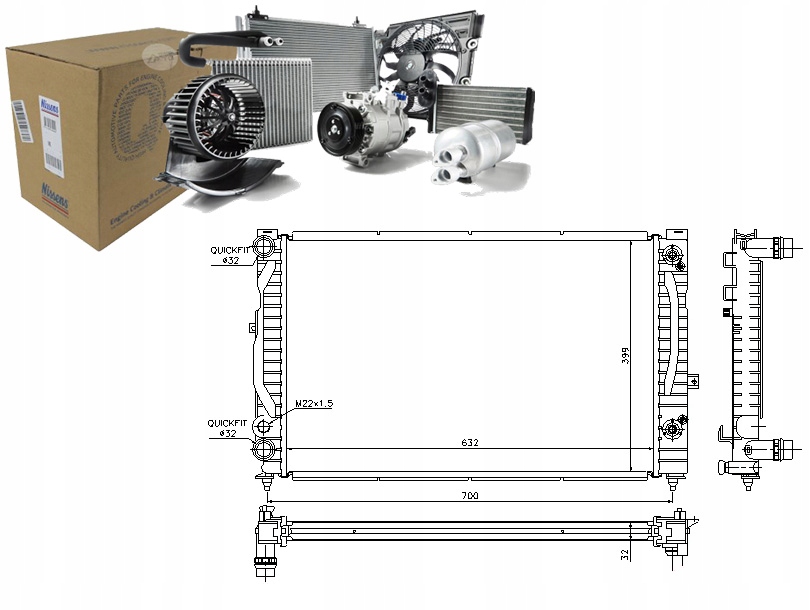 Chladič Motoru Nissens 8D0121251BC 4B0121251AG