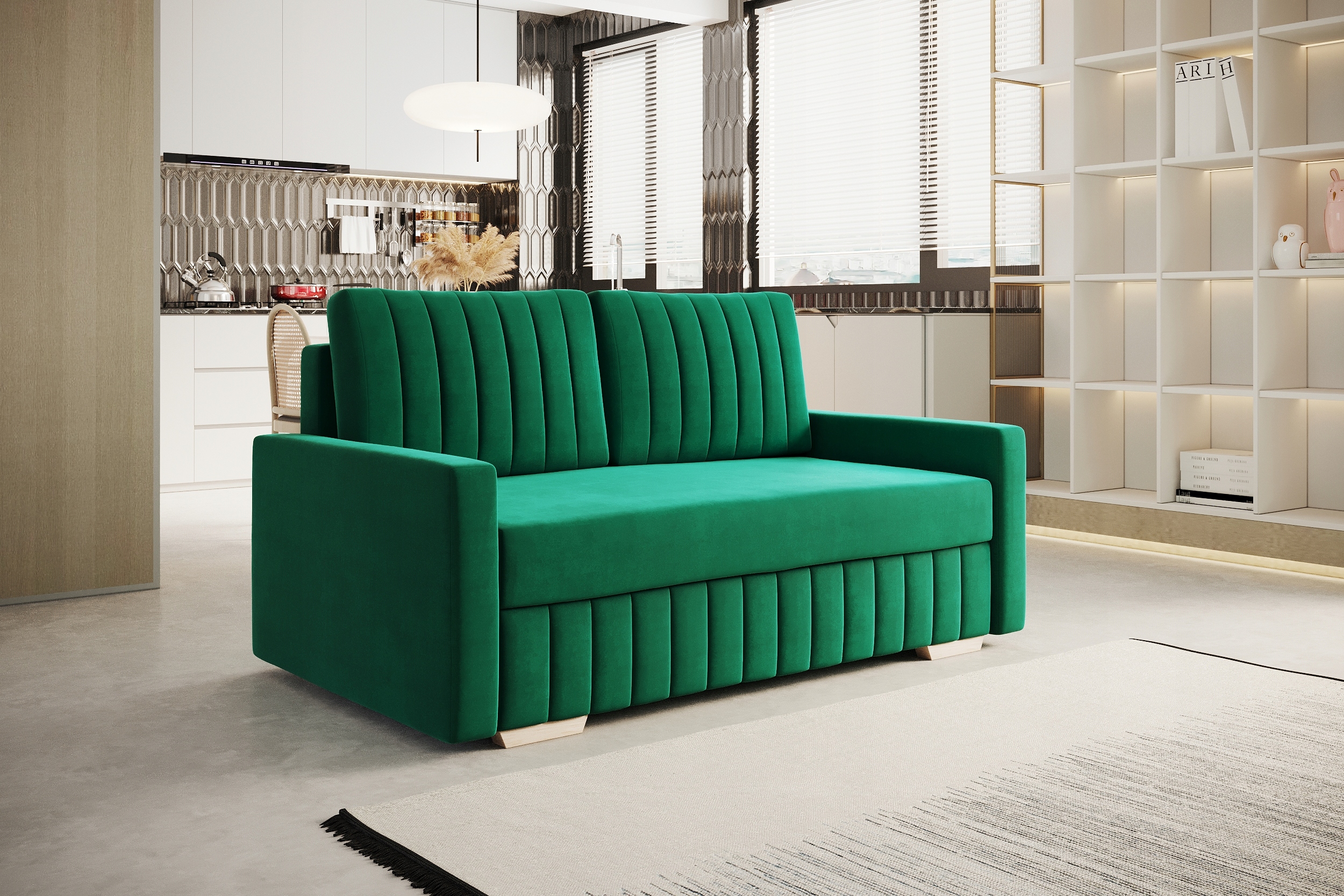 Rozkładana kanapa mała sofa z pojemnikiem 162 STEL Typ sofa (kanapa)