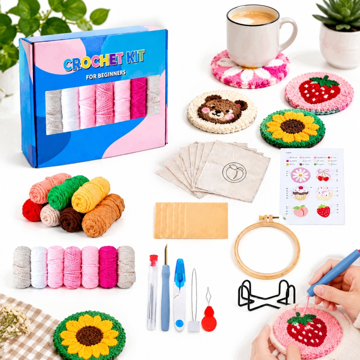 Sada pro vyšívání Punch Needle Diy Vyšívání pro výrobu podložek