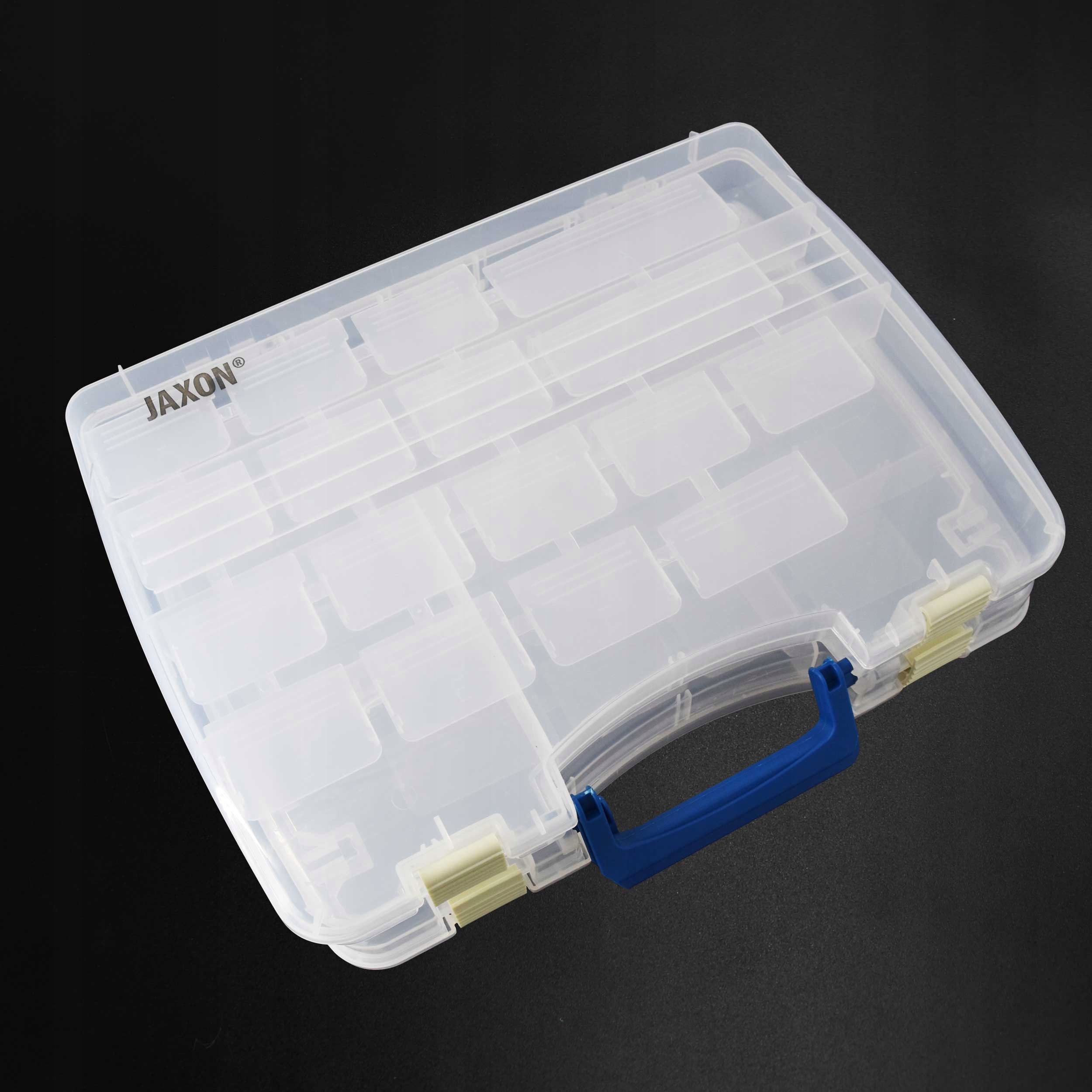 Pudełko podwójne z przegródkami JAXON 38/28/11cm Kolor bezbarwny