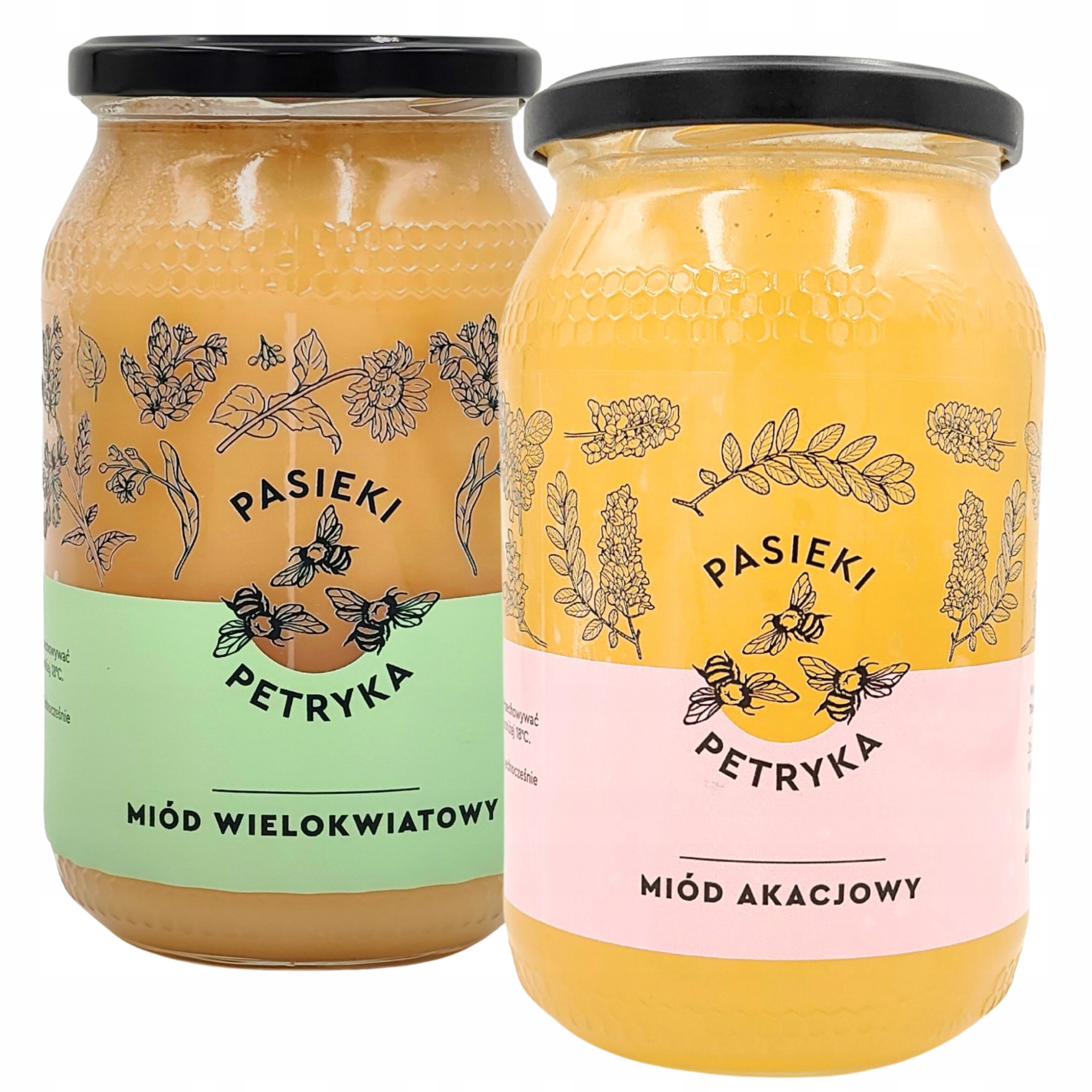 Miód akacjowy wielokwiatowy 1,2 kg duże słoiki Pasieki Petryka