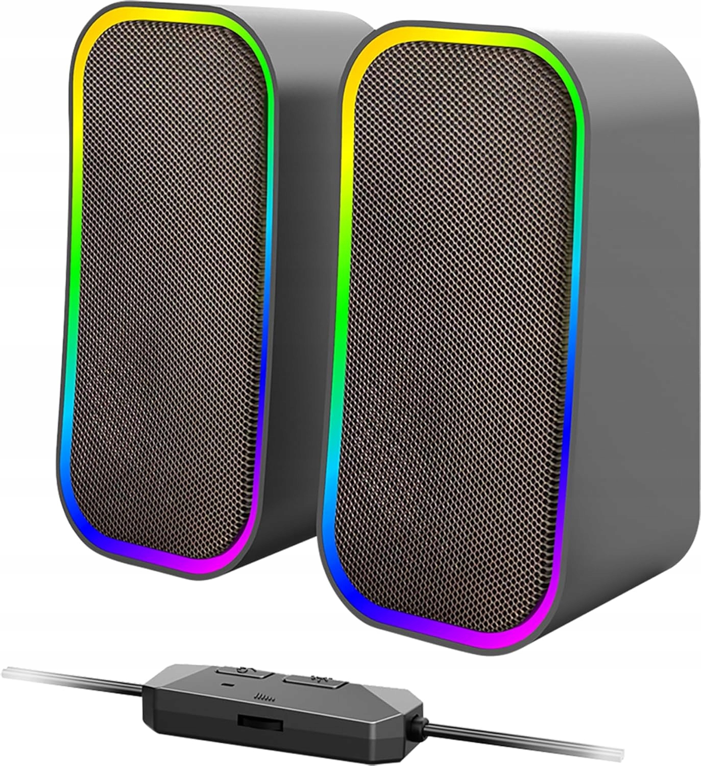 Rgb Bluetooth Počítačové Reproduktory Aux 12W Stereo Pro Pc, Černé