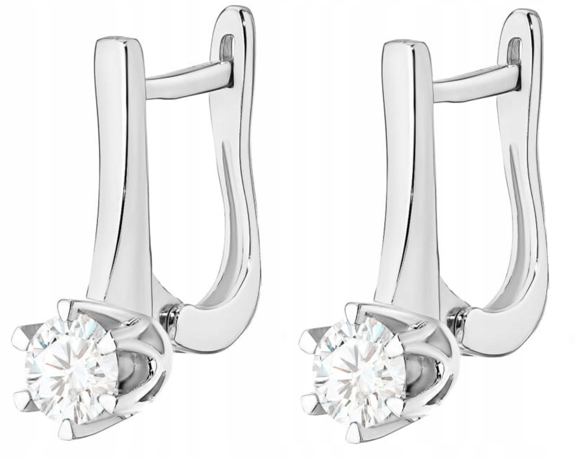 Bílé Zlaté Náušnice Na Anglickém Zapínání S Laboratorními Brilianty