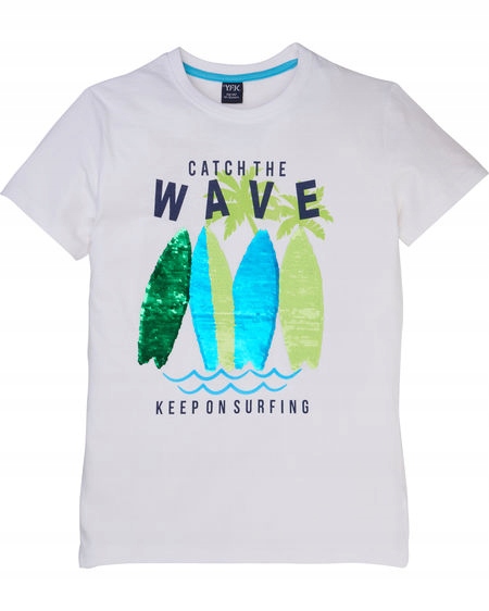 

Koszulka Chłopięca T-shirt Surfing Cekiny 146/152
