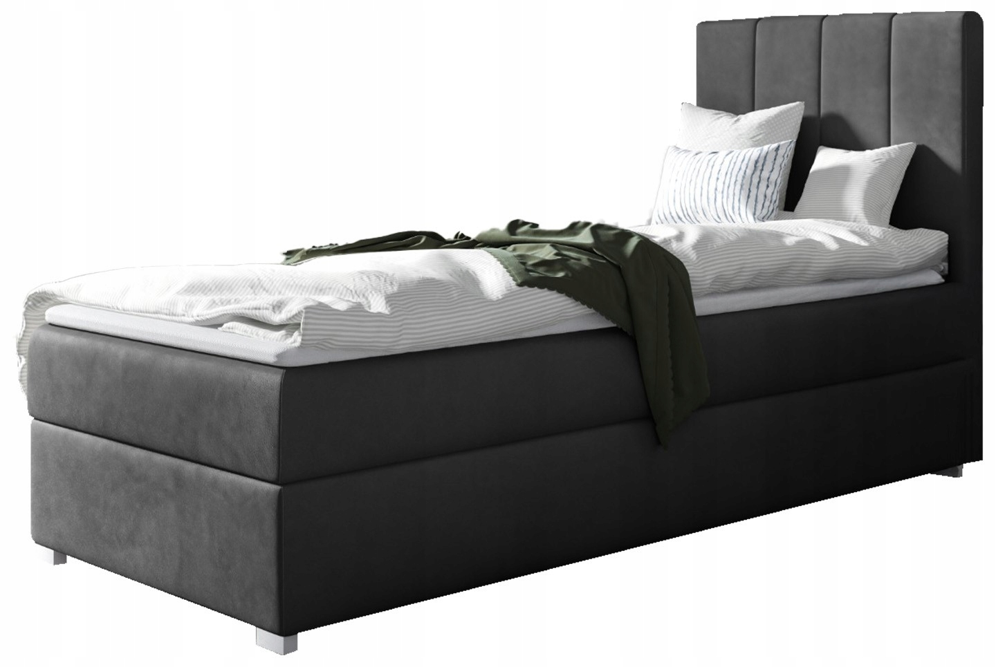 Kontinentální čalouněná postel Matrace Bonell Brandi 70x200 Pravá Šedá