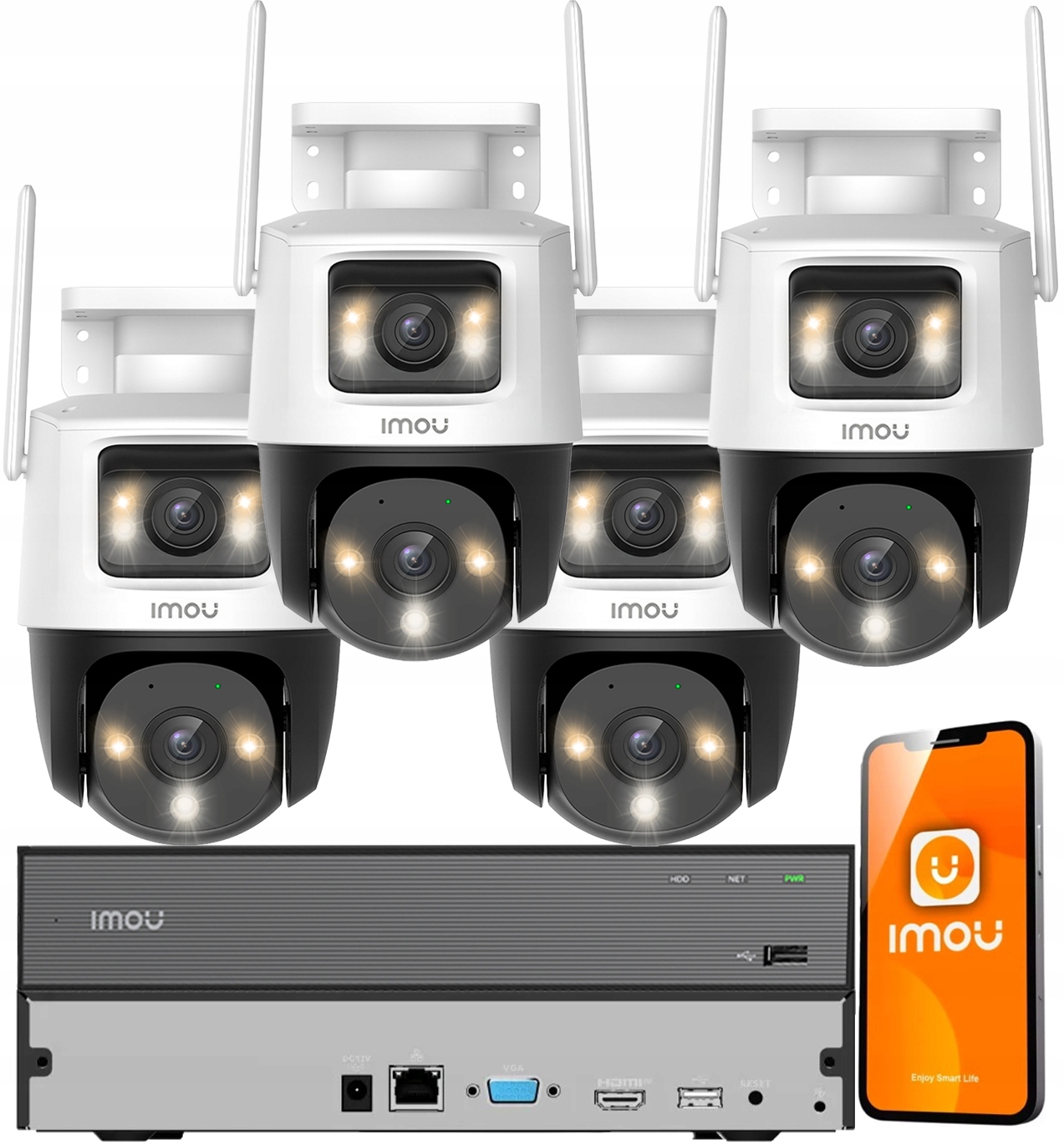 Sada 4 kamer pro monitorování 10Mpx (5Mpx 5Mpx) IPC-S7XP-10M0WED Imou Led