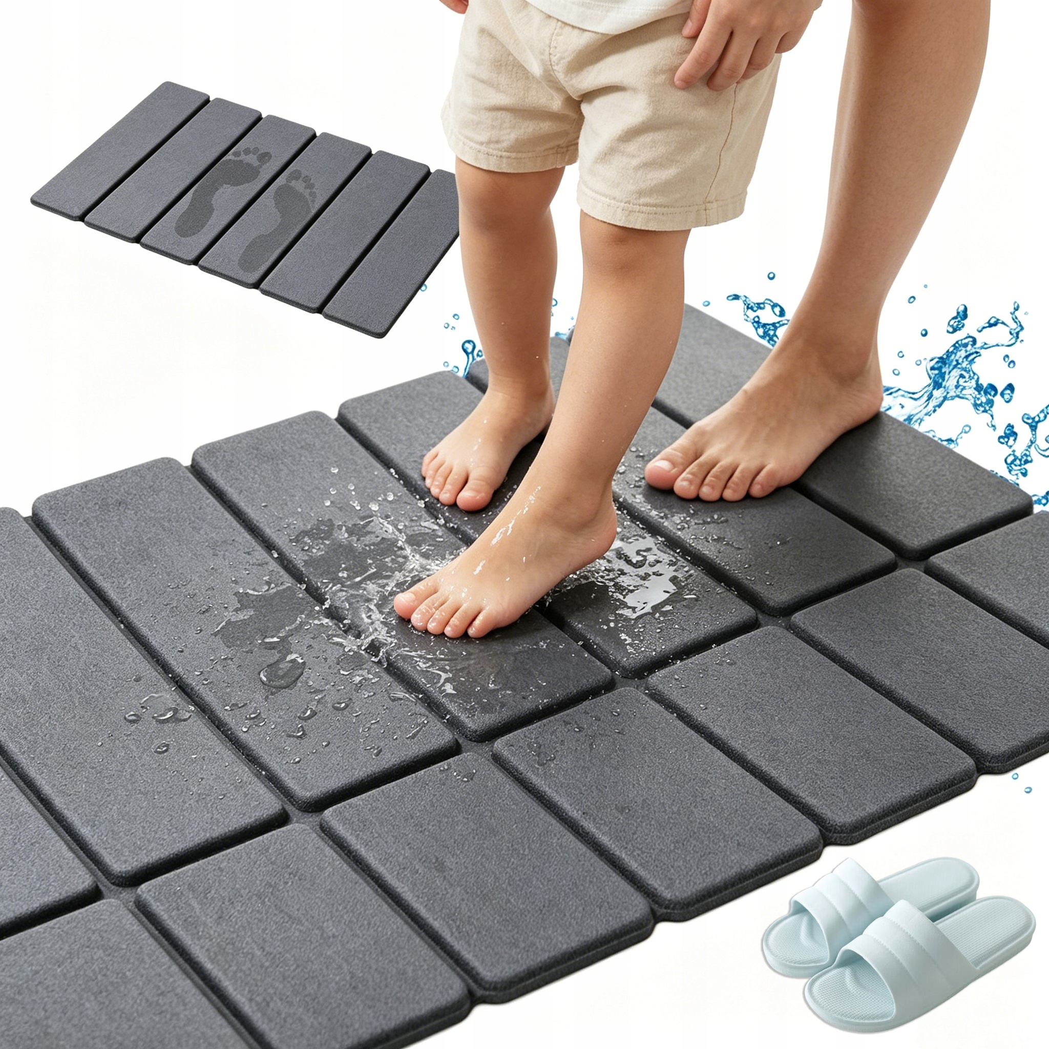 Skládací Koupelnová Podložka Diatomitová Absorpční Gumová Spodní Strana 60X39 CM