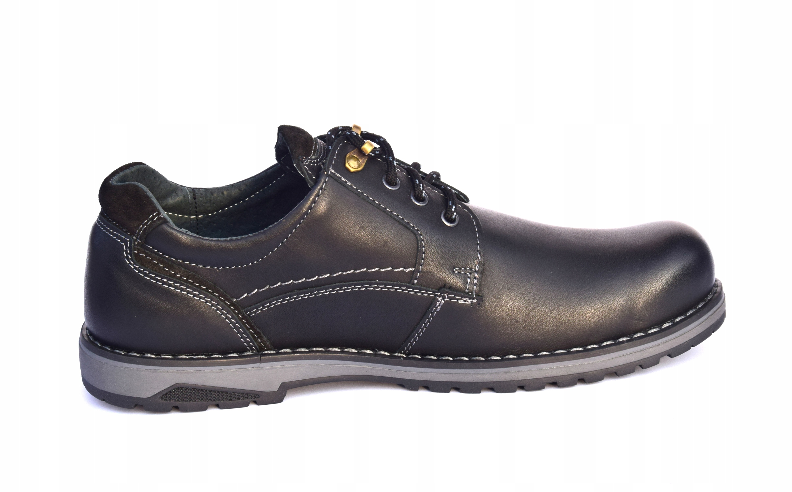 TRAPERY SKÓRZANE KRÓTKIE BUTY MĘSKIE POLSKIE 411TR Rozmiar 44