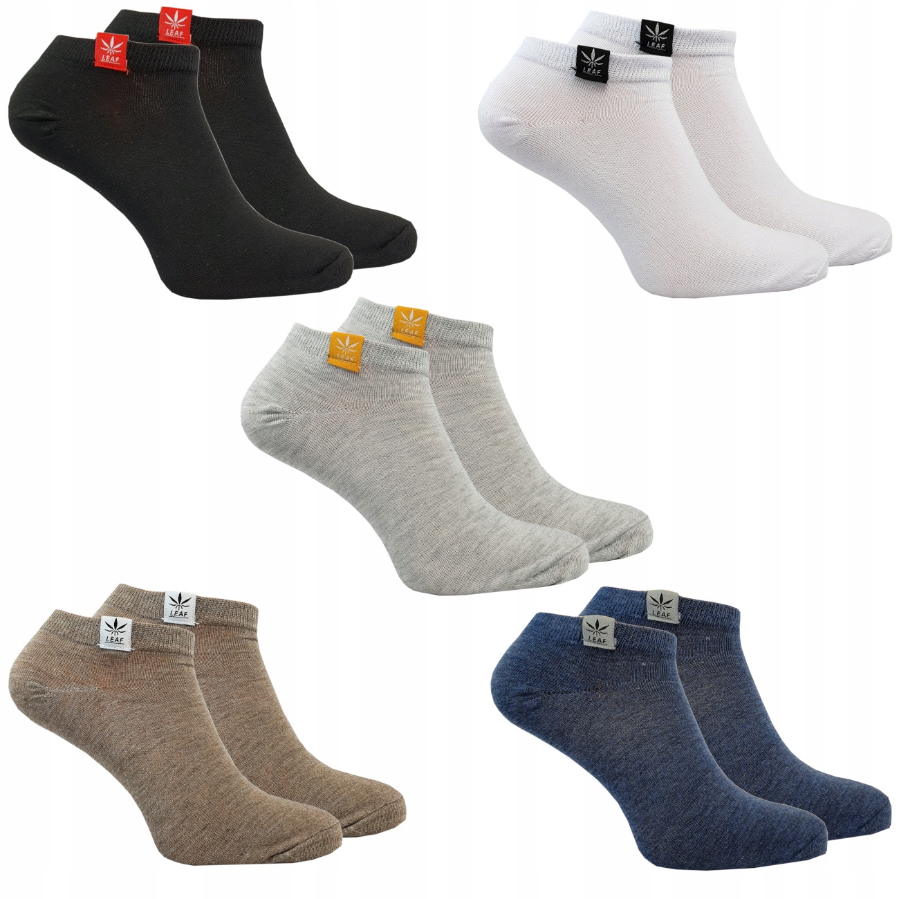 

5x Stopki Męskie Kolorowe Skarpety Bawełna Krótkie