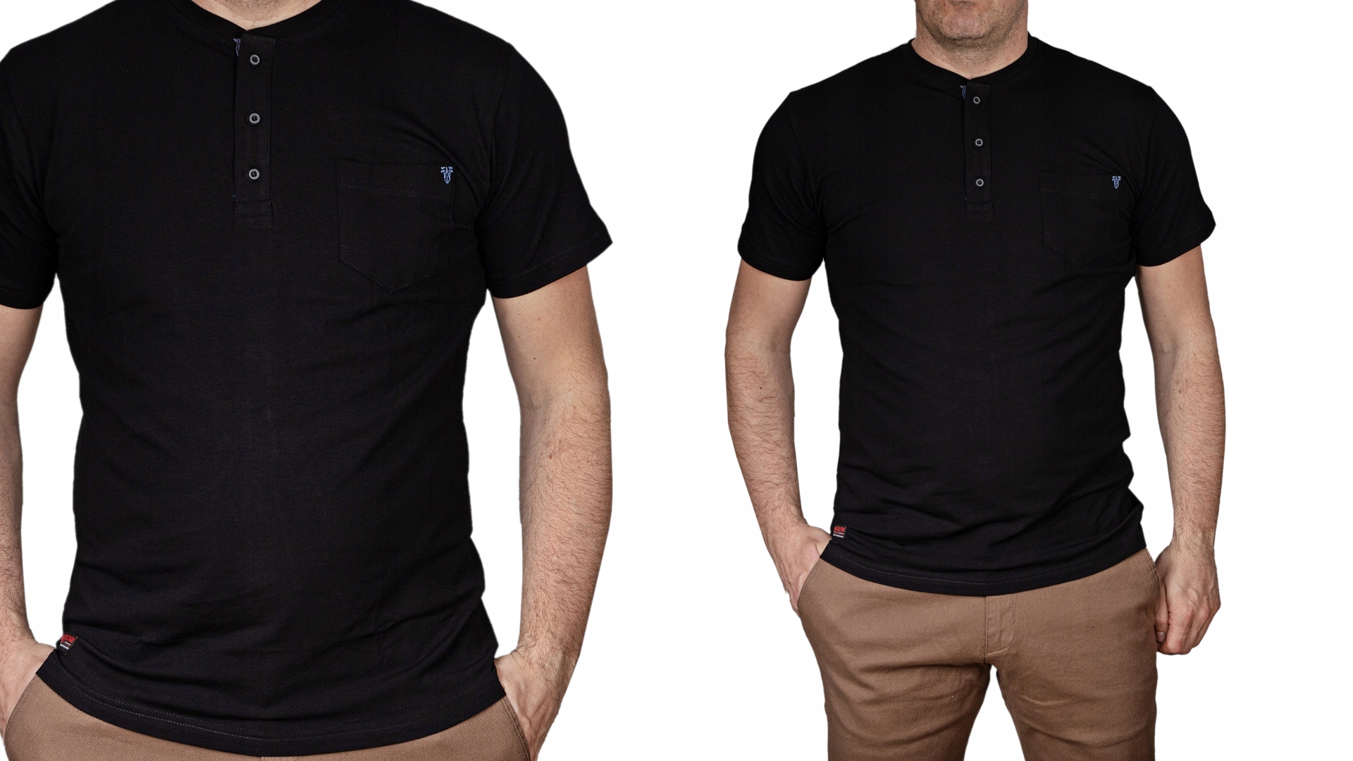 

Koszulka męska Czarny T-shirt gładki basic l