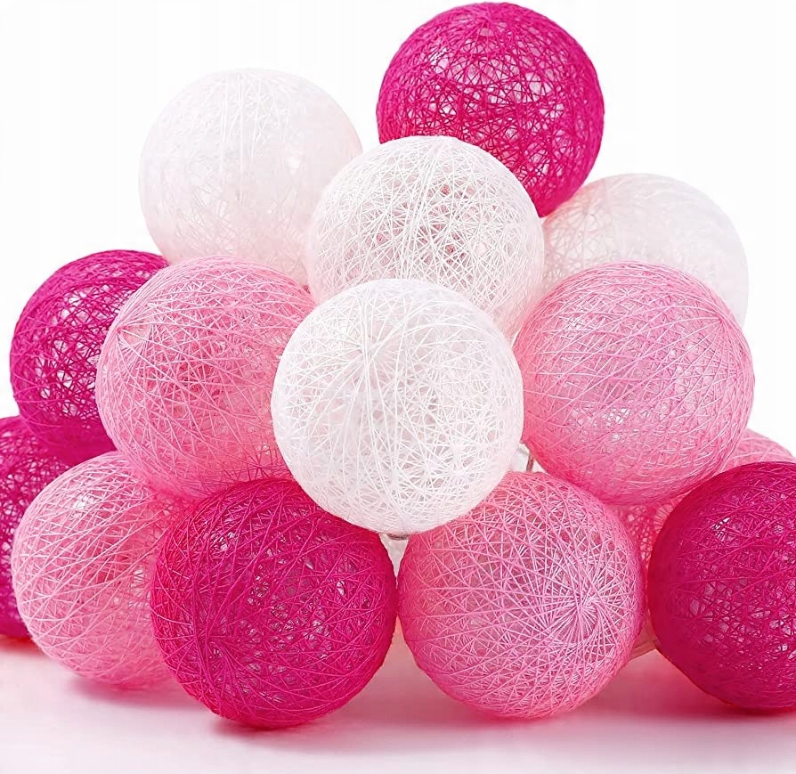 

Cotton ball różowe 10 Led Love romantycznie kule