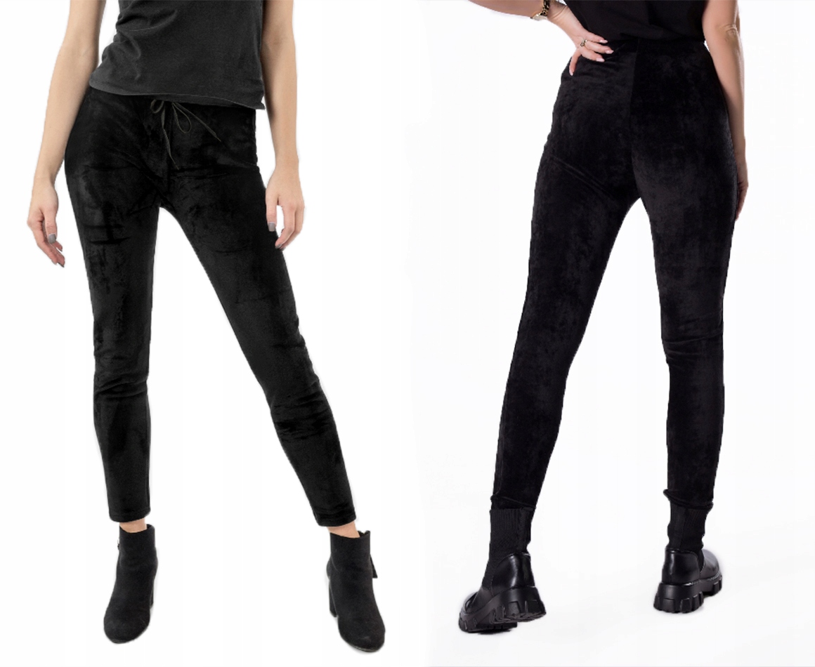 

Wygodne Spodnie welur Legginsy 5569 czarny 2XL/3XL
