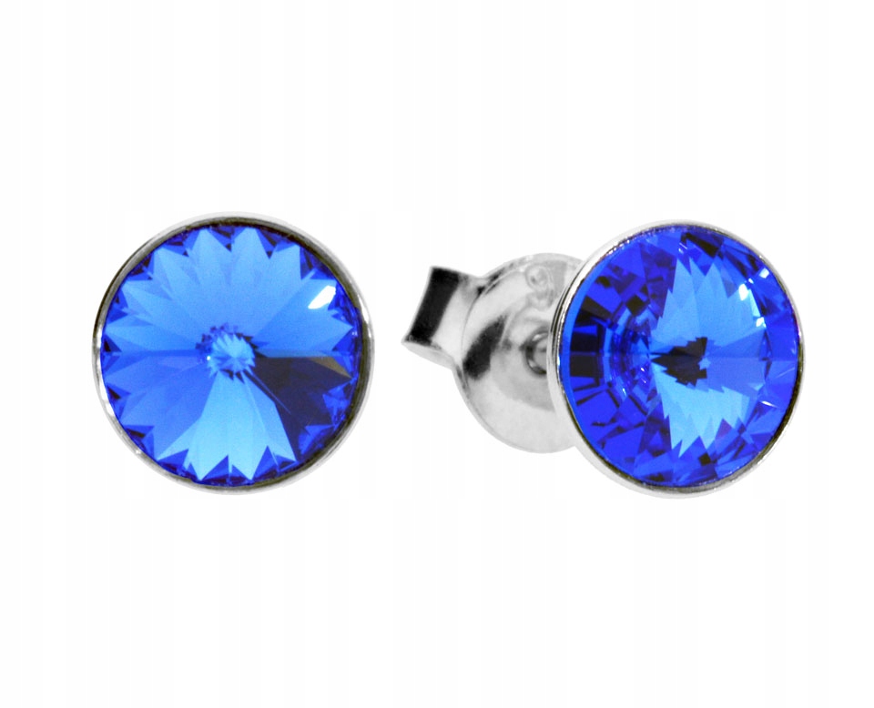 

Kolczyki niebieskie srebro 925 Swarovski sztyfty