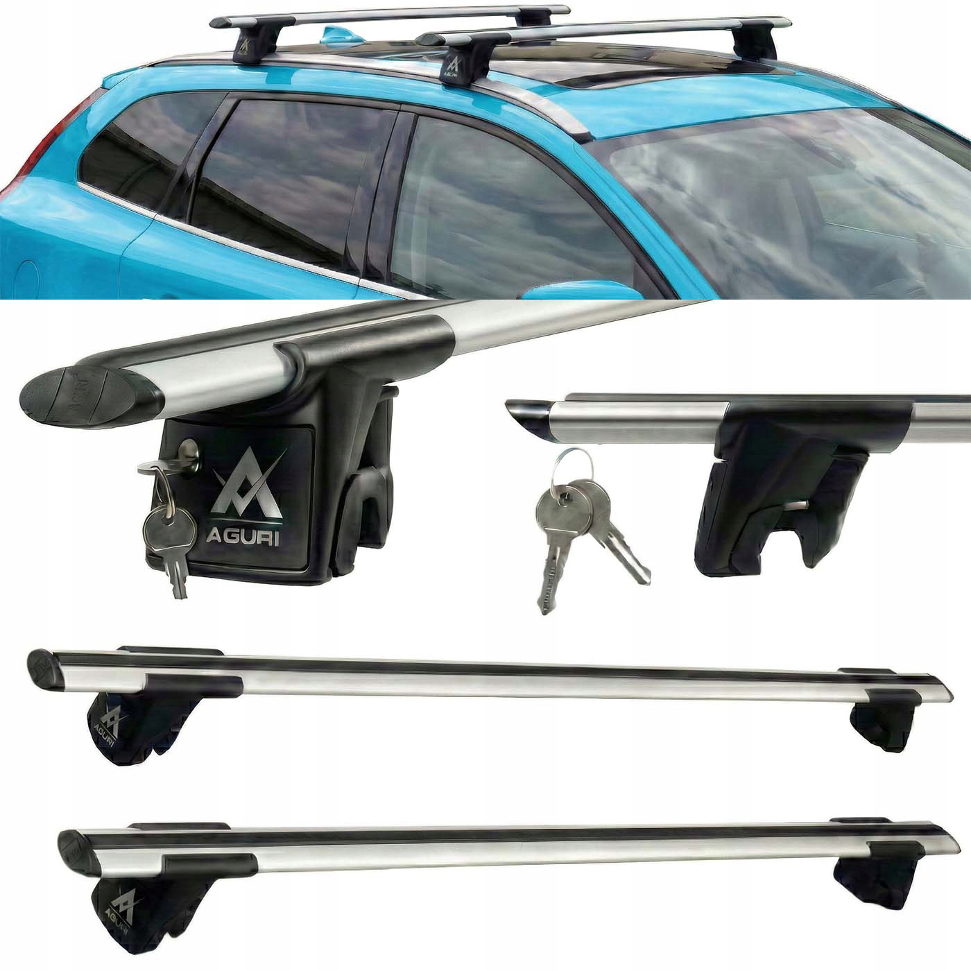 Střešní nosič na relingy Střešní nosníky Volvo V40 2000-2004 Kombi