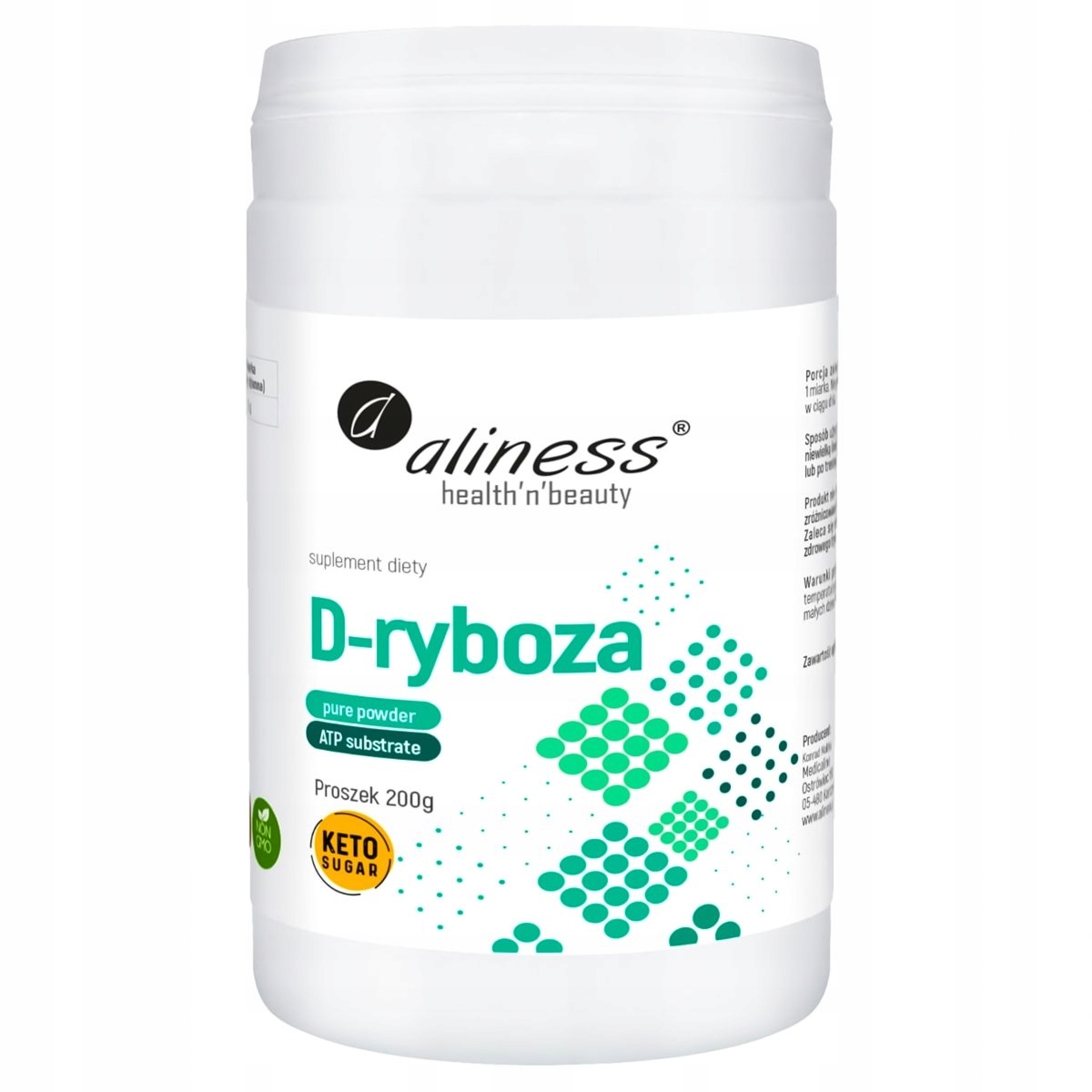 D-ryboza proszek 200 g cukier SŁODZIK KETO VEGE EAN (GTIN) 5903242582912