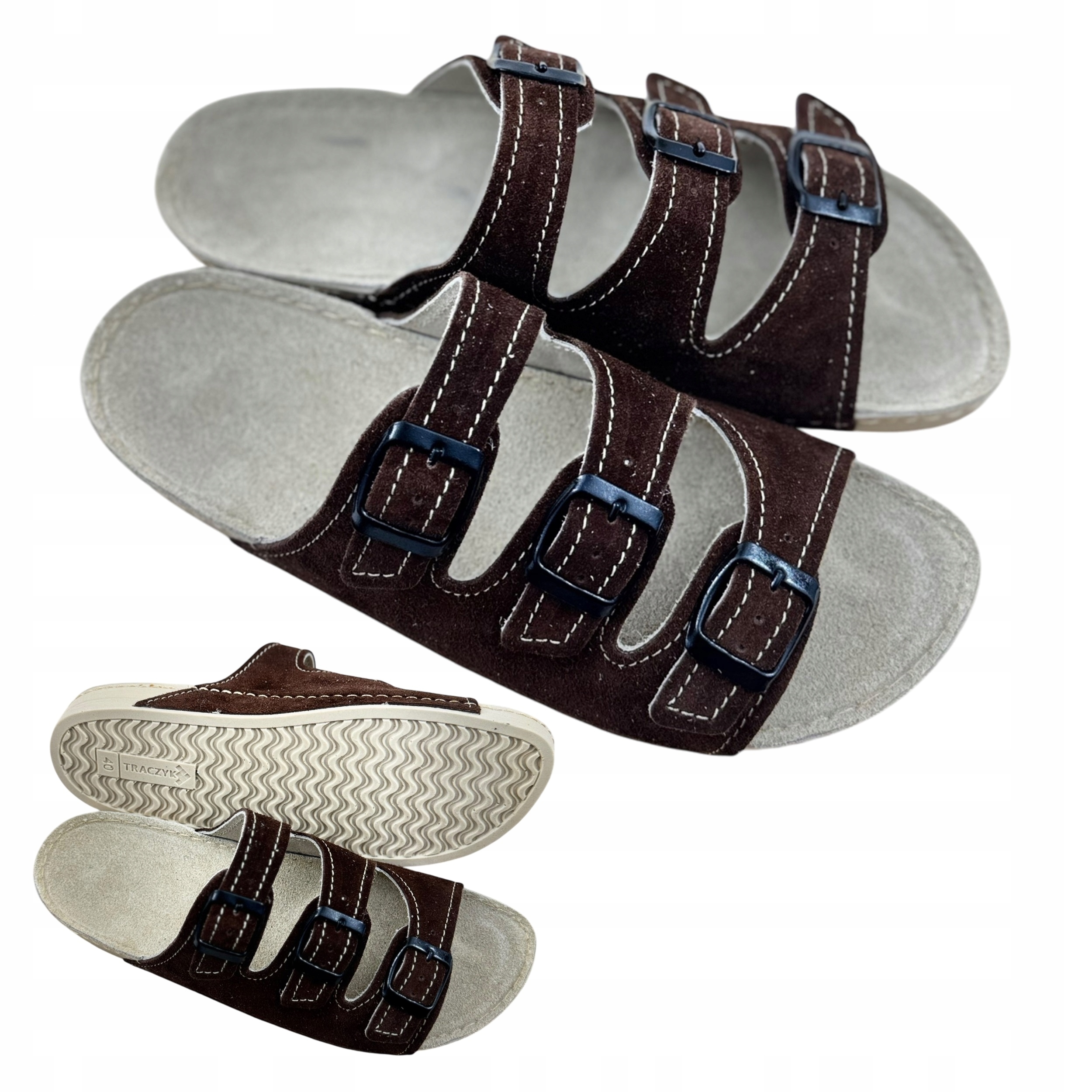 Kožené Nazouváky Nastavitelné Bronzové Profilované Výrobce vel. 41