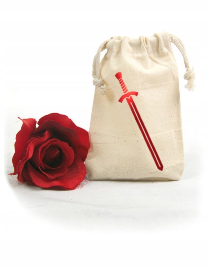 bawełniany woreczek na kości sakiewka miecz 10x14