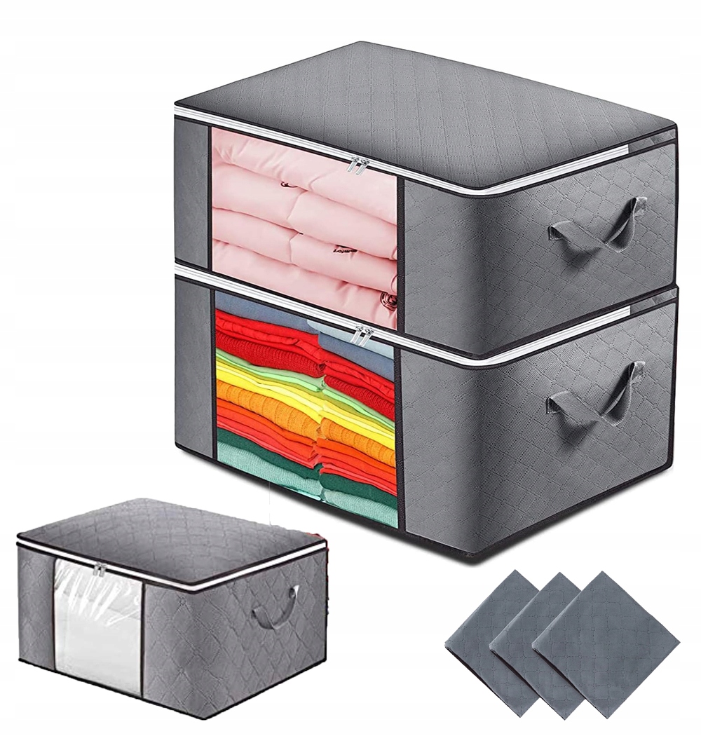 3 X SKŁADANY TORBA POJEMNIK DO PRZECHOWYWANIA 78L