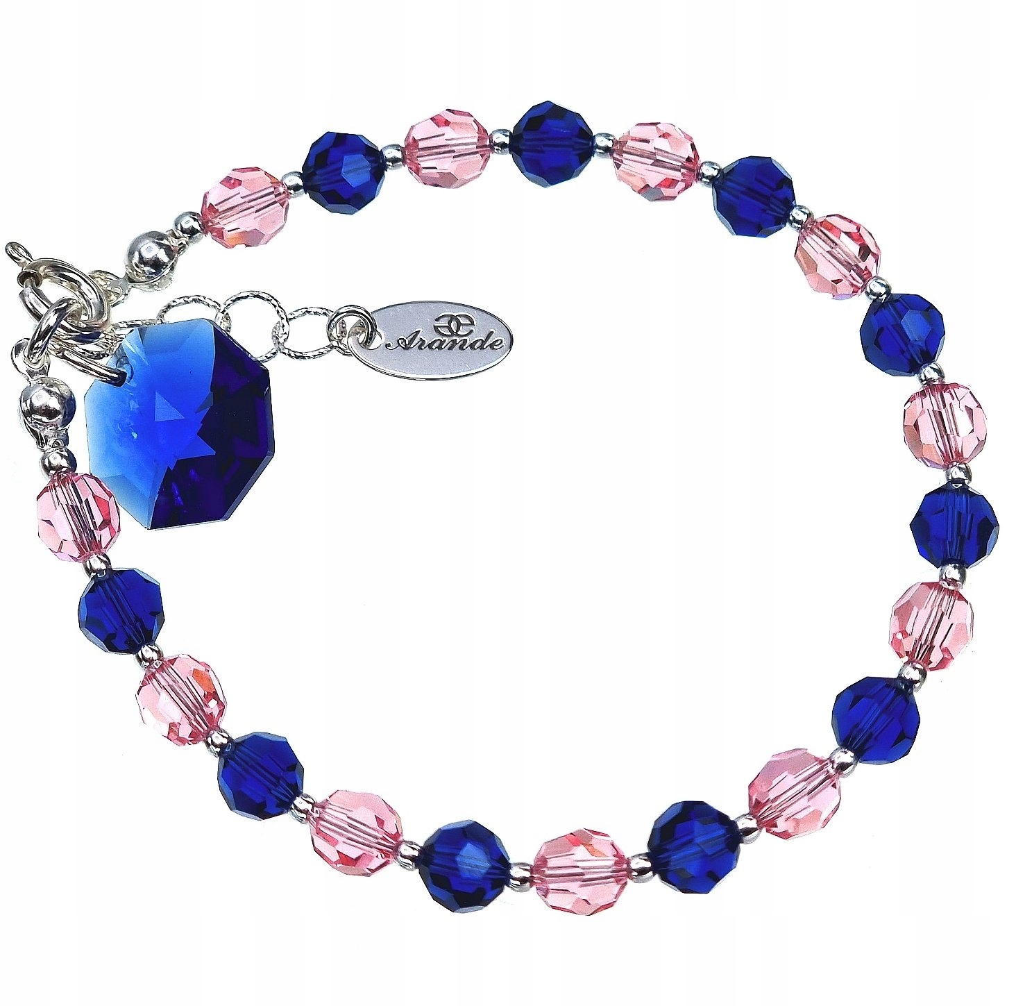Krystaly Náramek Rose Dark Sapphire Stříbro
