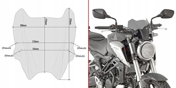 Givi Szyba A1164 Honda Cb 125 Cb 300 R 18-22