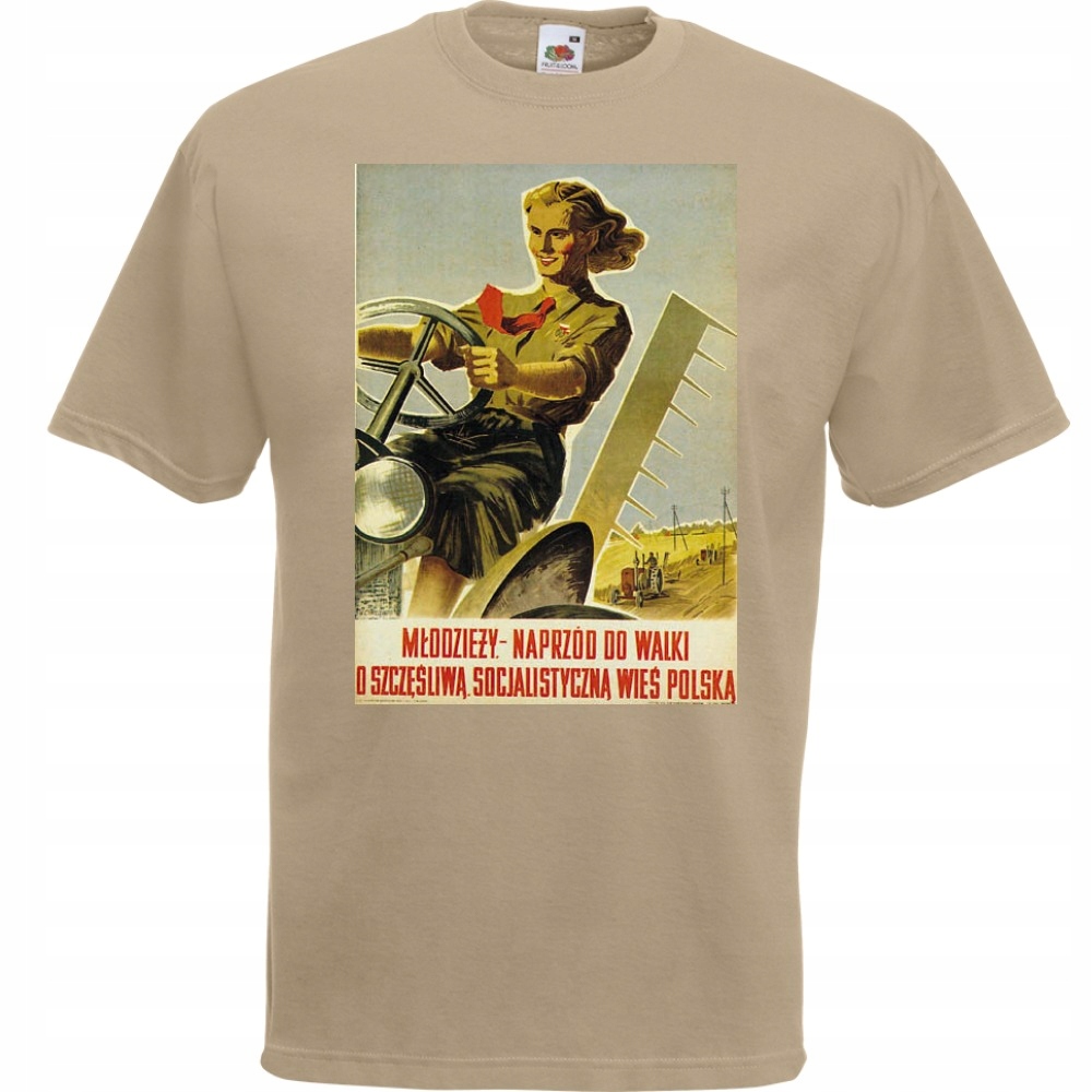 

Koszulka Prl komuna plakat prezent L khaki