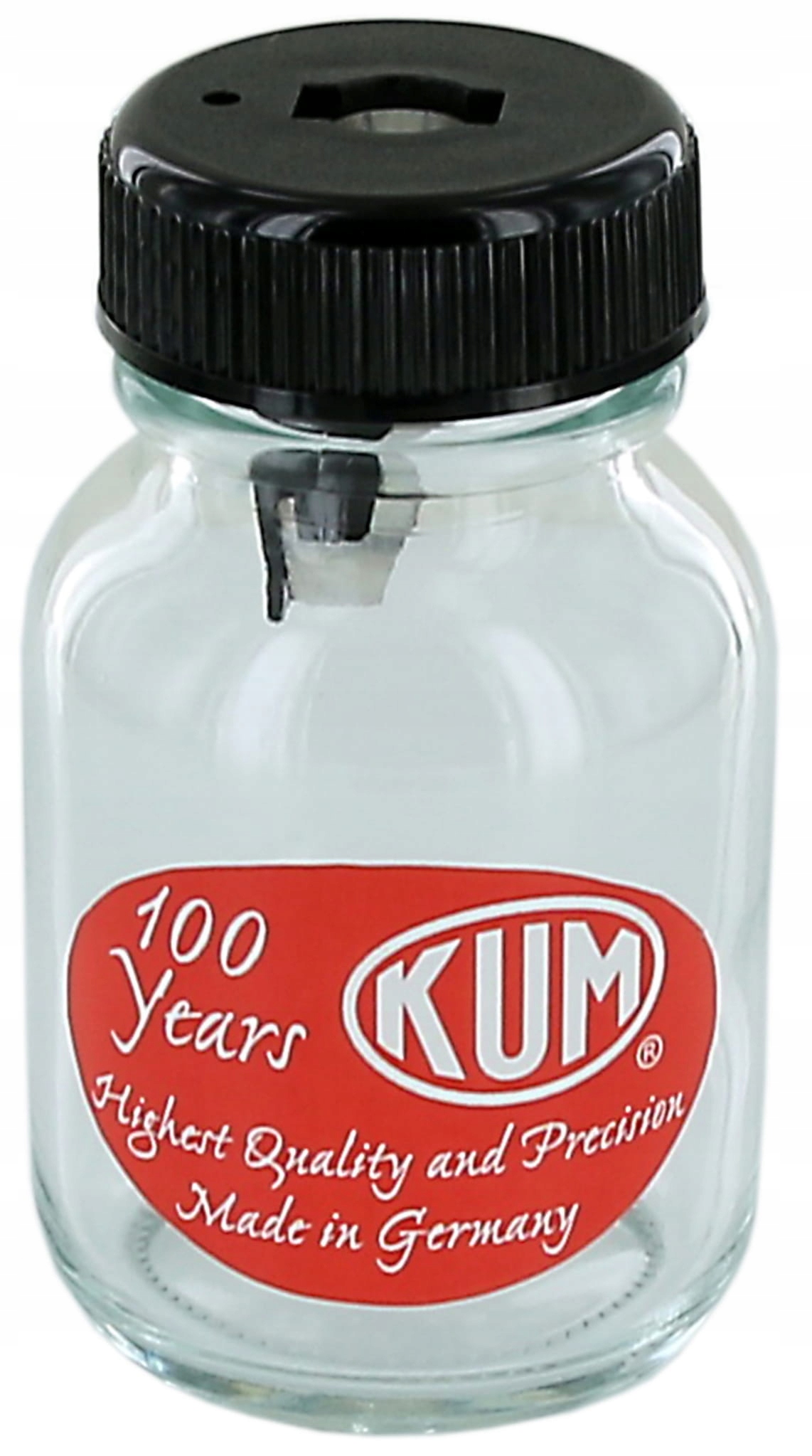 KUM Temperówka pojedyncza z pojemnikiem SZKLANA