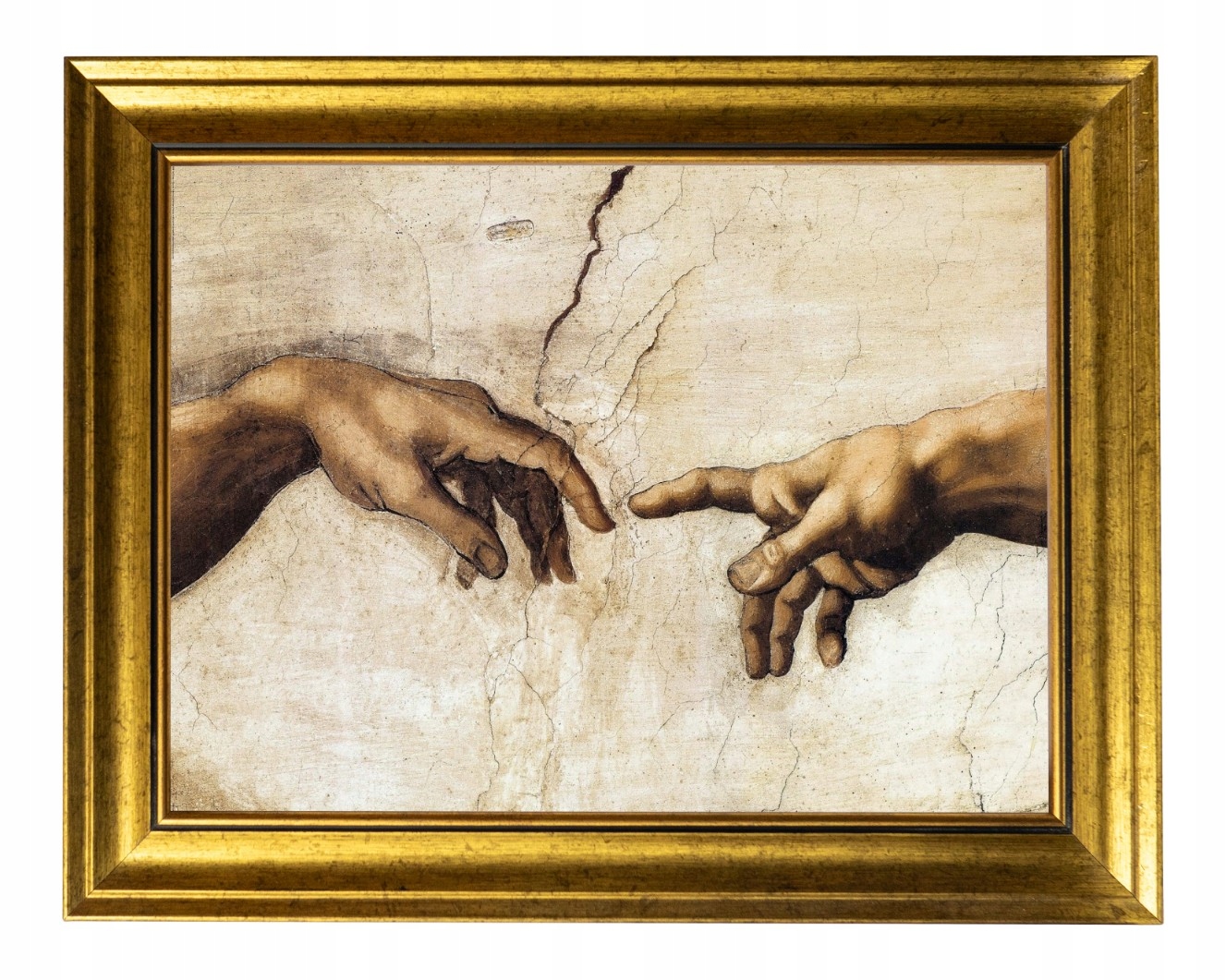 Stworzenie Adama Obraz Religijny W Złotej Zdobionej Ramie 30X40