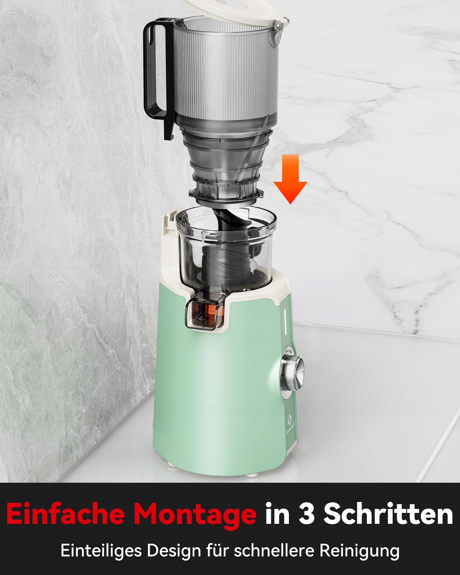 LINKCHEF Wolnoobrotowa Sokowirówka Do Warzyw i Owoców BPA Free 200W 1.2L — miniatura 8