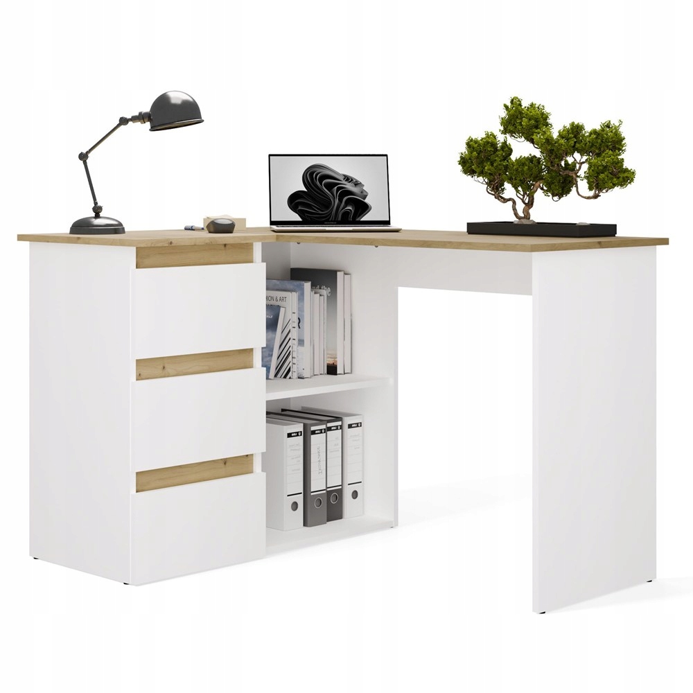 Psací stůl Nice Levý Artisan Bílý