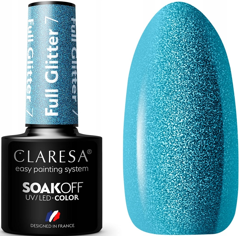 

Claresa Lakier Hybrydowy Full Glitter 7 Turkusowy