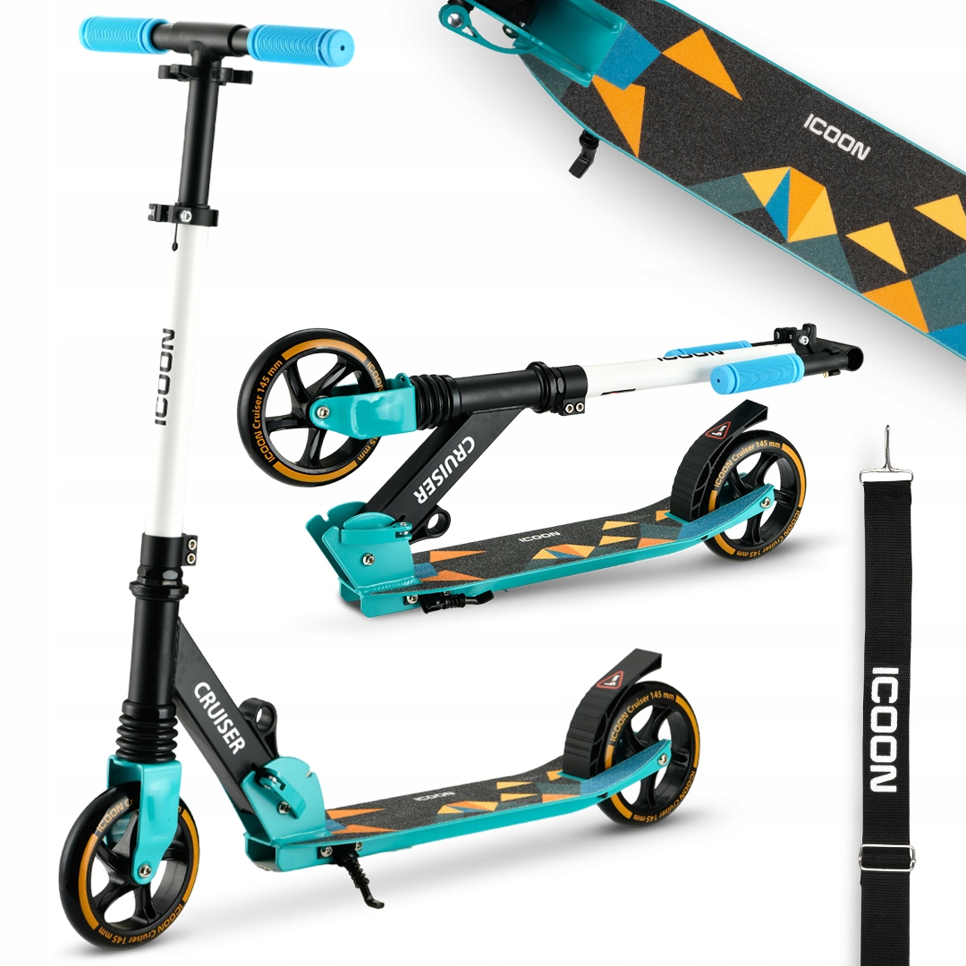 Hulajnoga 145 mm Icoon Cruiser Składana Amortyzator Regulowana Do 50 kg
