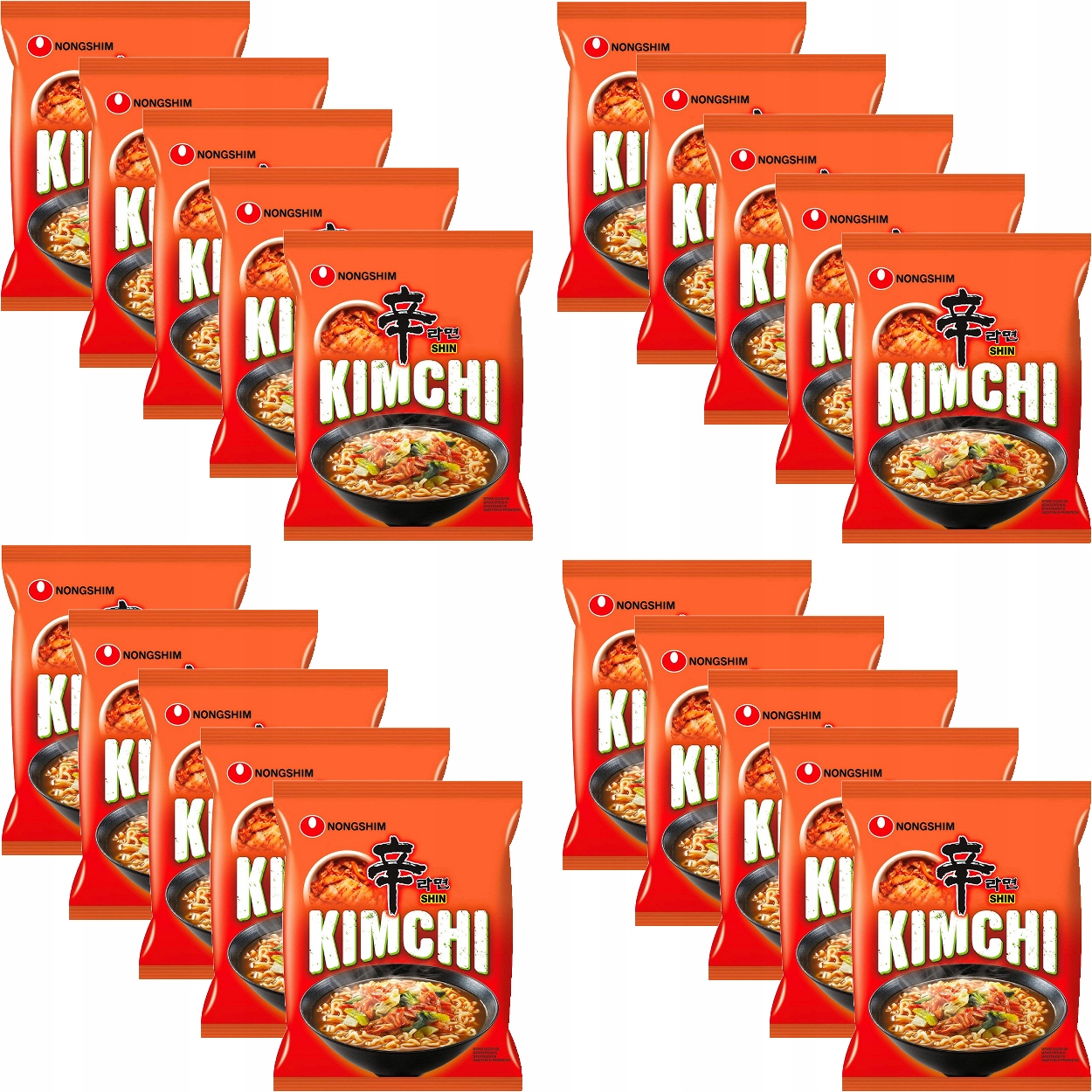 Karton Koreańska Zupka Błyskawiczna KimChi Ramyun Hot 20 x 120g Nongshim