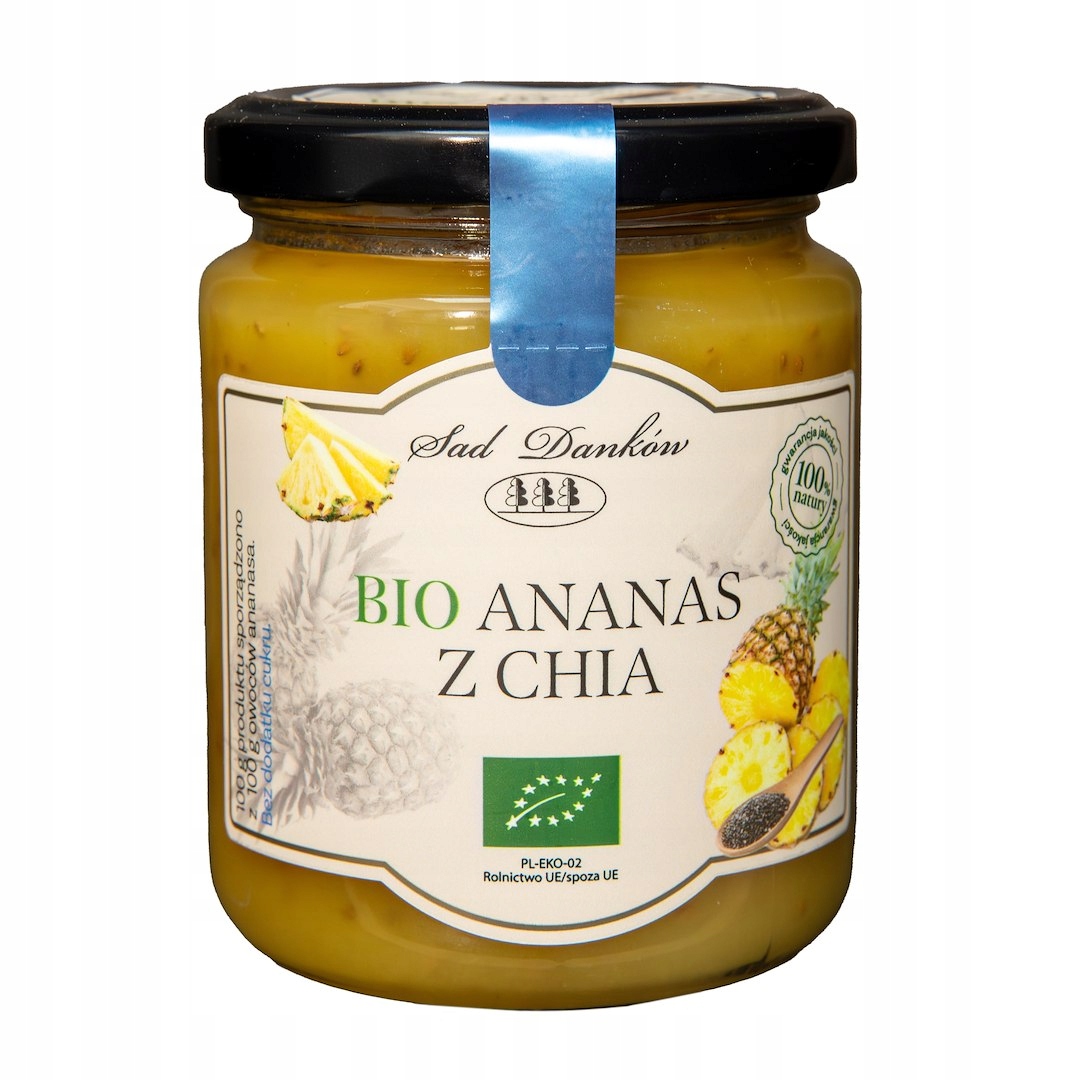 12x Ananas Z Chia Bez Dodatku Cukrów Bio 250 g Sad Danków