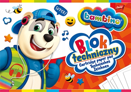 

Blok Techniczny A4/10K Biały 1 sztuka Bambino