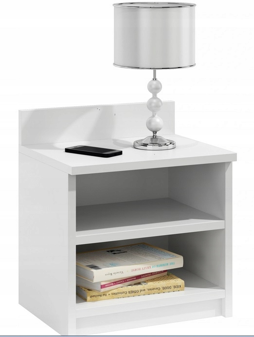 Szafka Nocna stolik do sypialni Półka biel mat
