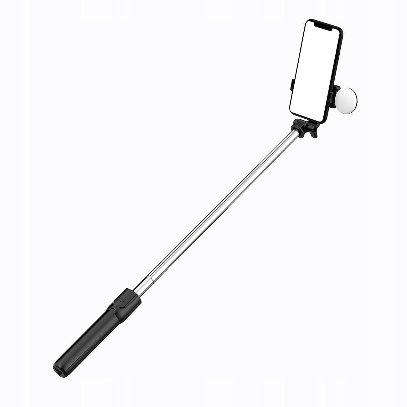 Selfie stick WR1YXS teleskopowy tripod 0. 71m z okrągłą lampą czarny