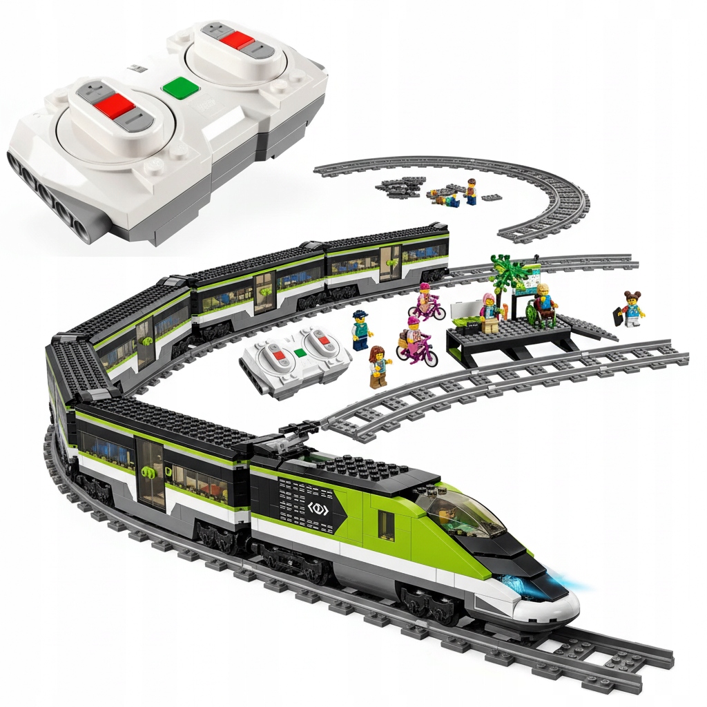 Lego Elektrická vláčkodráha ovládaná dálkovým ovladačem – kompletní sada vlak koleje