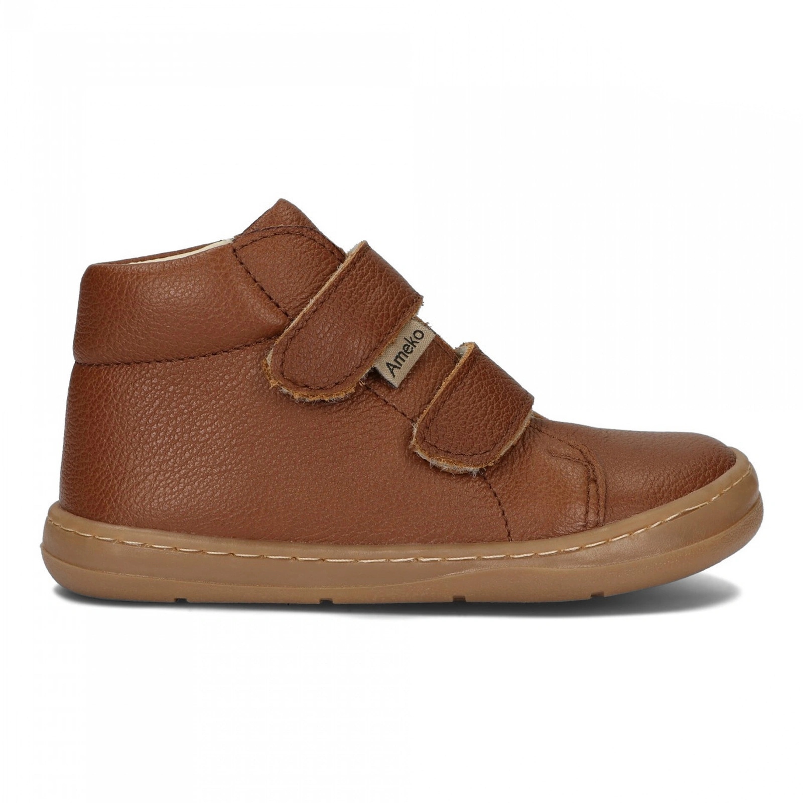 Buty barefoot skórzane dziecięce przejściowe na rzepy Ameko Dakota Brown 28