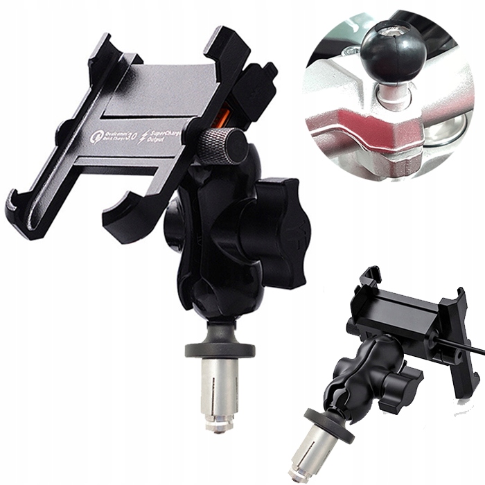 

Uchwyt Na Telefon Z Ładowarka Usb 2.1A Motocyklowy