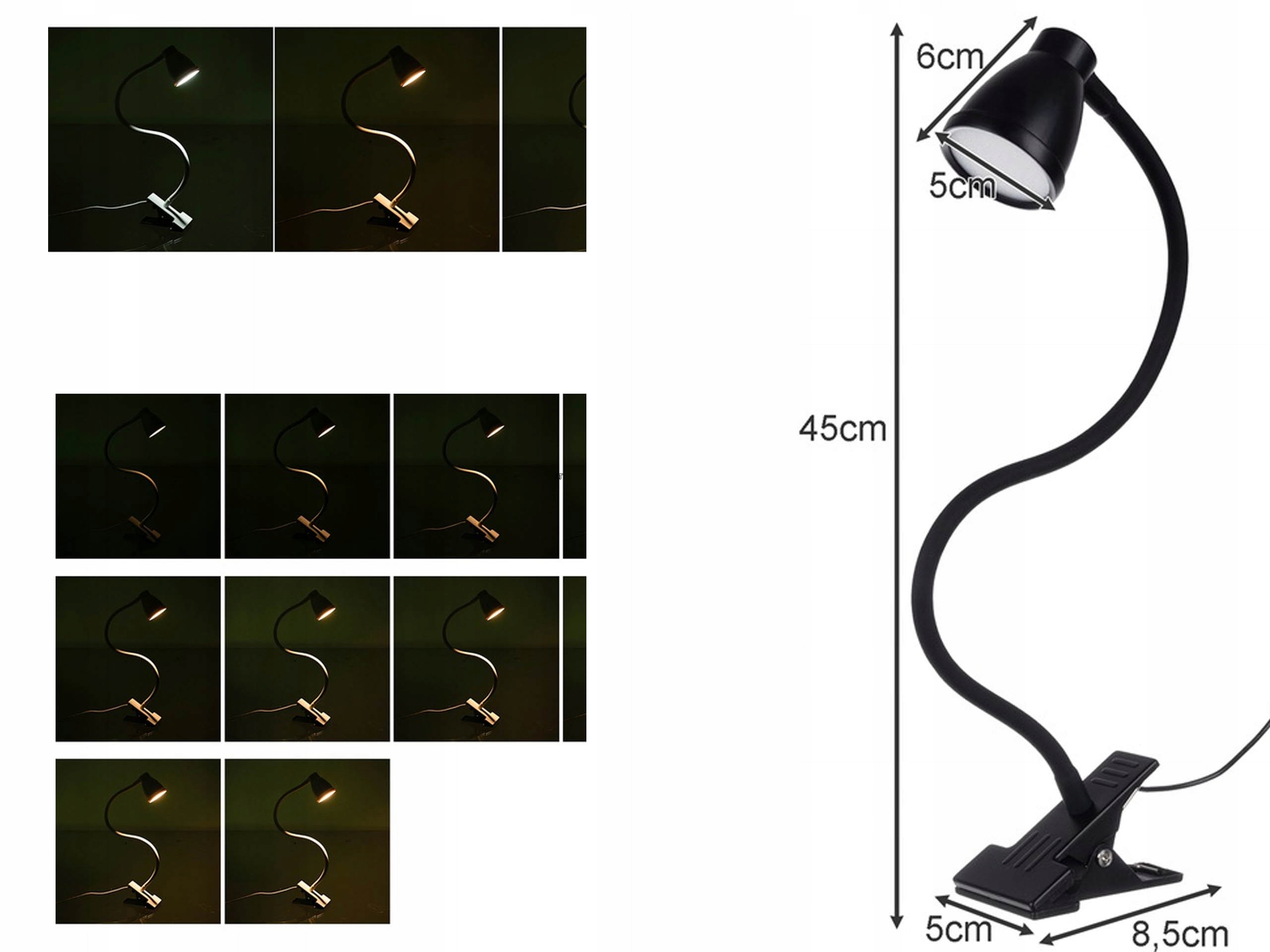LAMPKA BIURKOWA SZKOLNA NA BIURKO USB KLIPS 24 LED Kod producenta 19454
